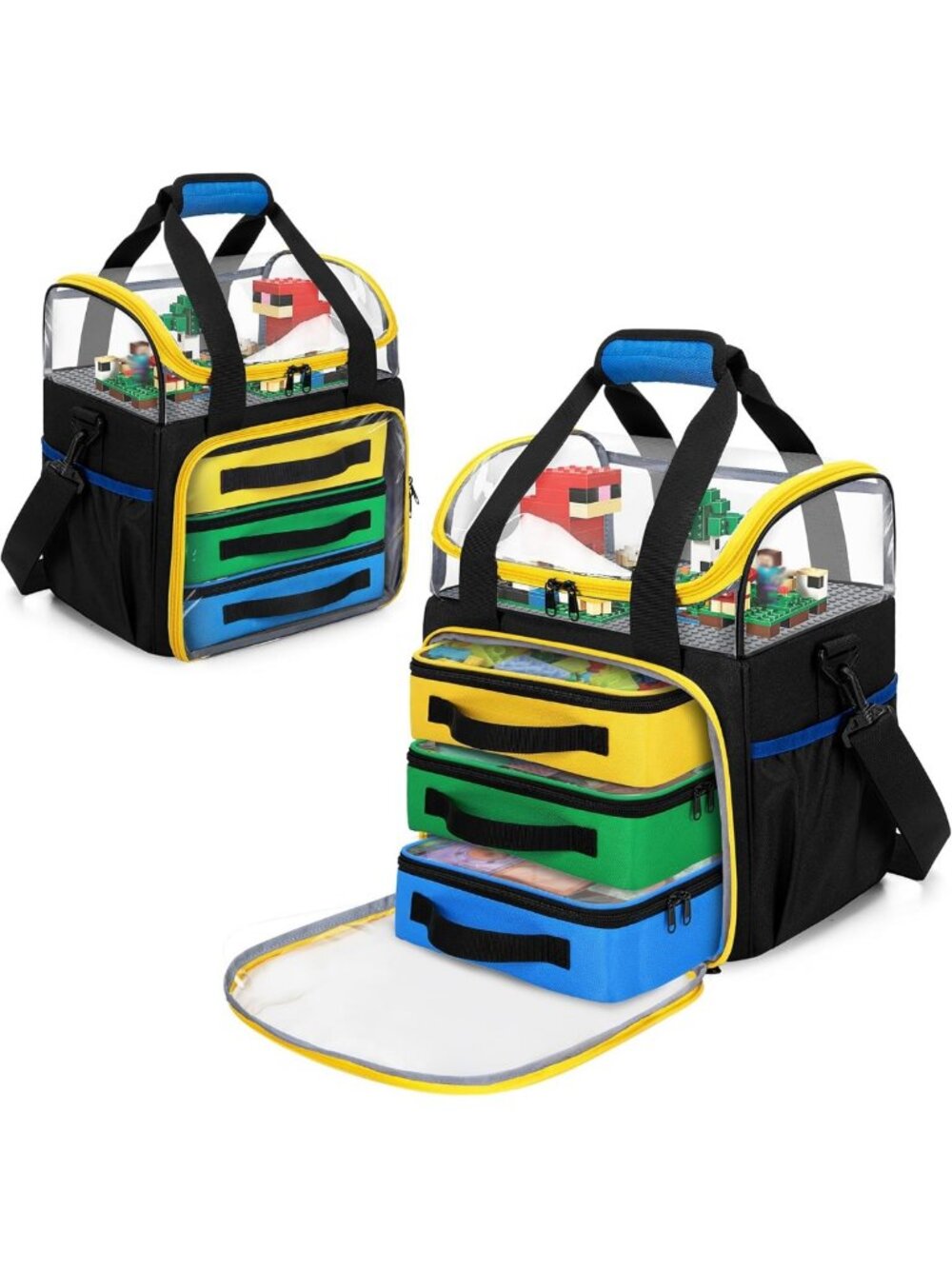 Toy Storage Organizer Pouch Bags - 4 Pack for Lego Bricks & Creative Play